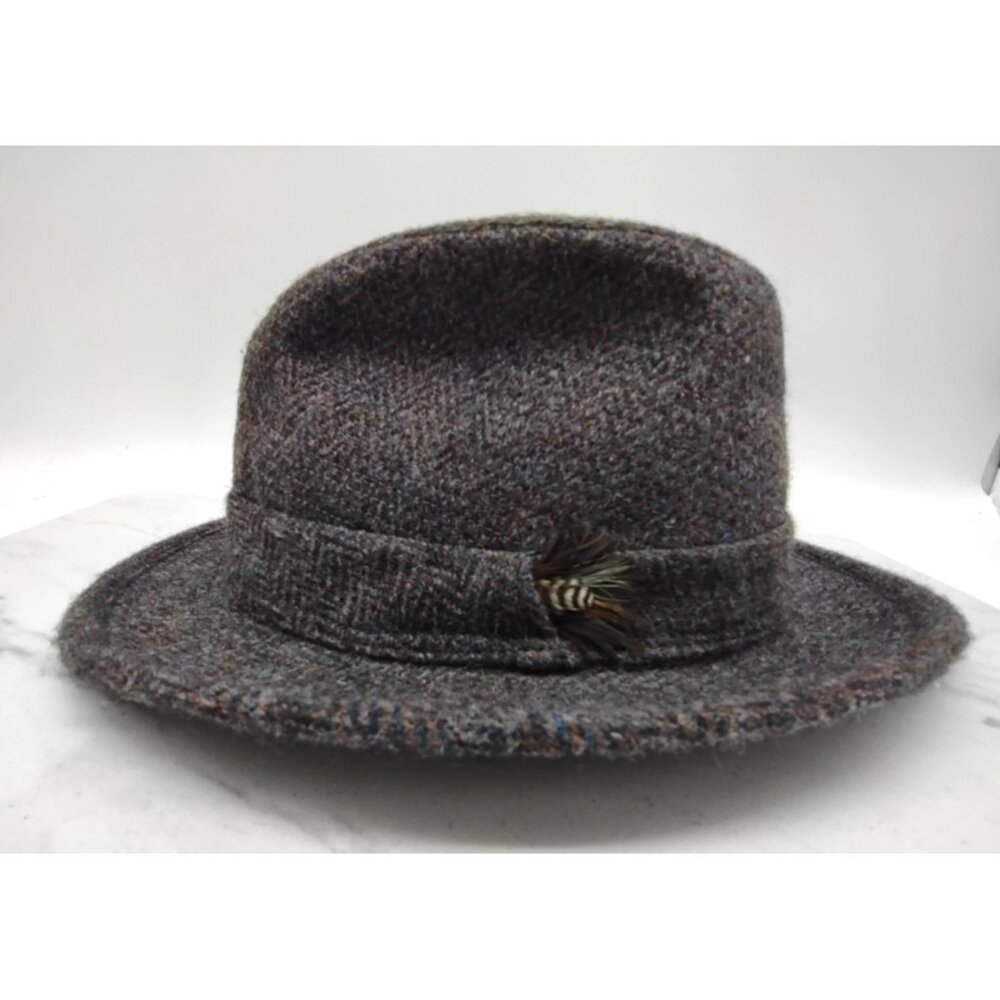 Kevin & Howlin Donegal Tweed Fedora Hat Cap Large Brown Ireland Wool